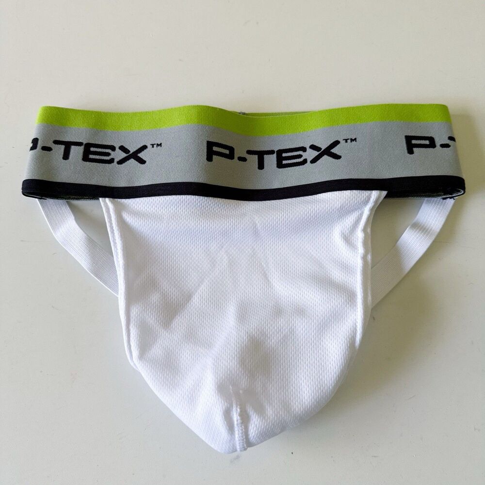 P-Tex Jockstrap White Underwear Athletic Supporter Jock Size Medium NO CUP PTex